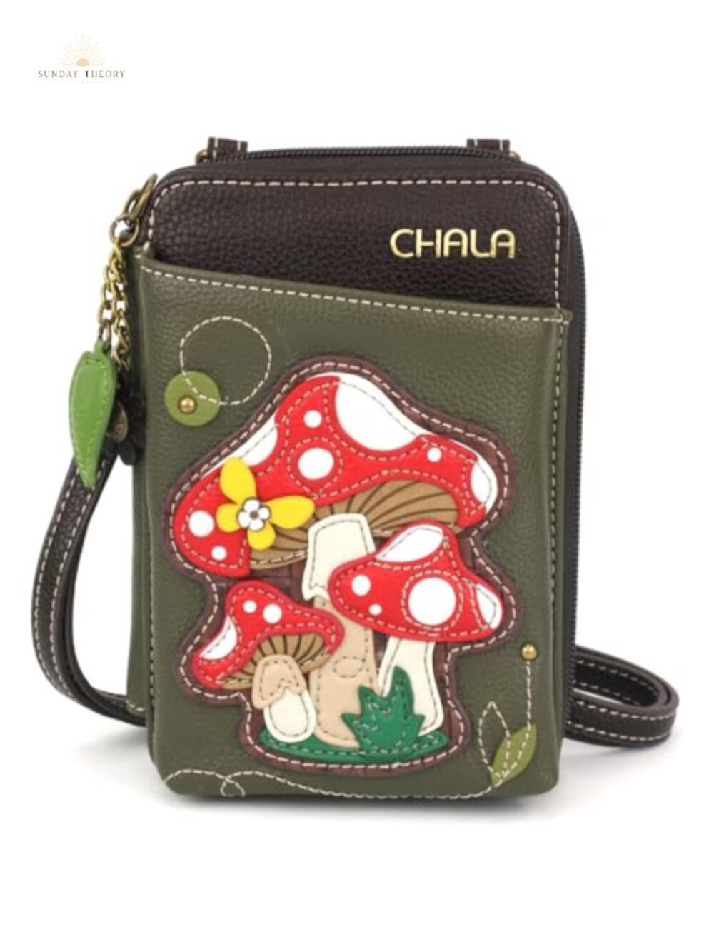 Faux Leather Wallet Crossbody Cell Phone Purse with Adjustable Strap